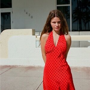 Realisation Par Red Polka Dot Mini Dress